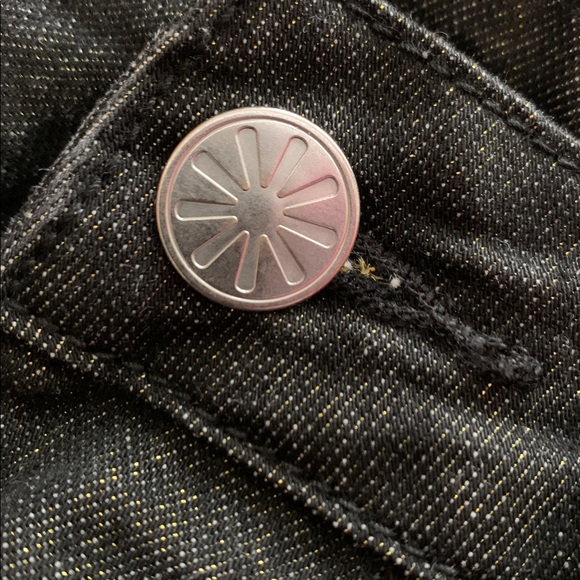 Classic Black Women's Jeans, Sparkly Gold Hue Throughout, 28” Waist - Picture 7 of 8